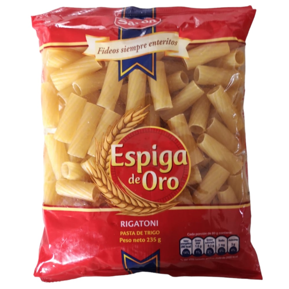 FIDEOS ESPIGA DE ORO RIGATONI 235GR La Gran Bodega